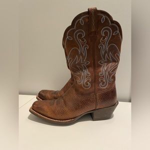 Women’s Ariat Legend Square Toe Western Cowboy Boots Sz 8 Turquoise